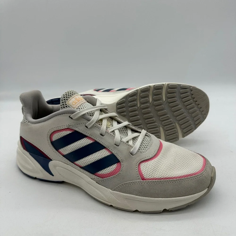 Adidas EE9907 Women 11 Sneakers Grey Navy Pink Grand Court Base‎ Athletic Shoes
